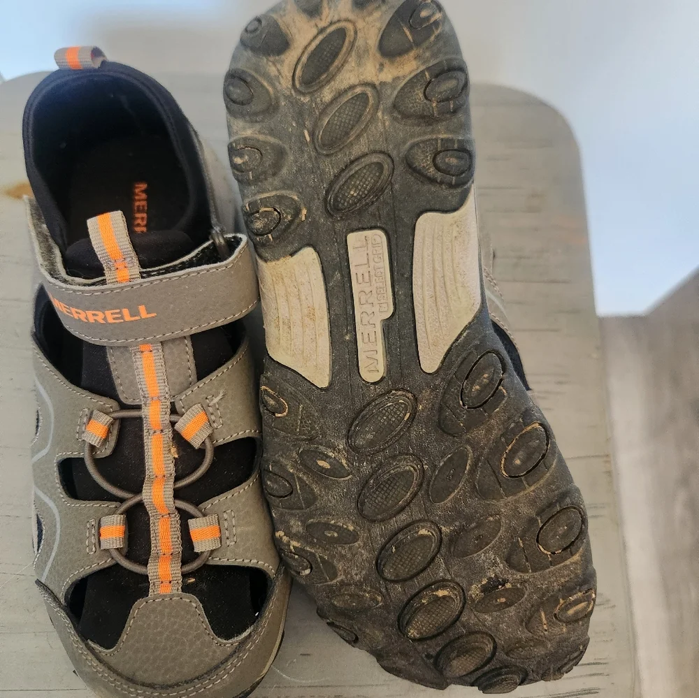 Merrell Kids' Brown and Orange Adventure Sandals